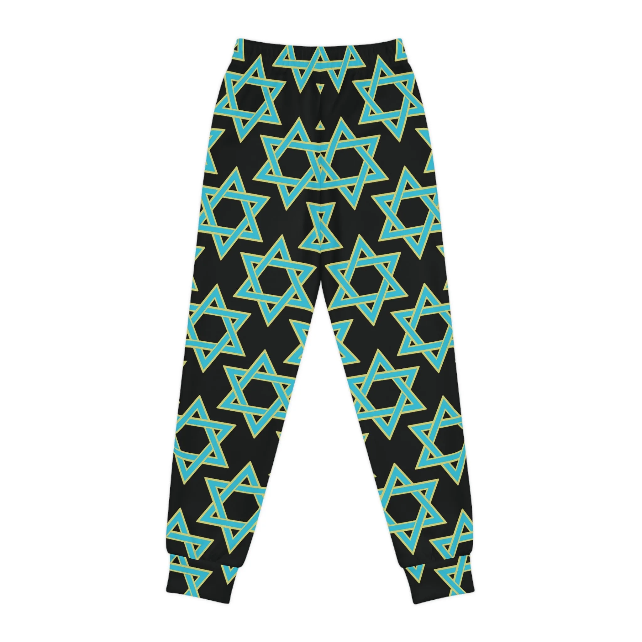 Akira Turquoise & Green Magan David on Black Youth Joggers