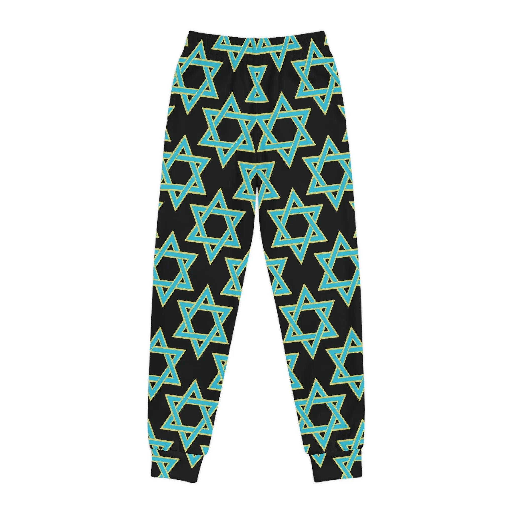 Akira Turquoise & Green Magan David on Black Youth Joggers