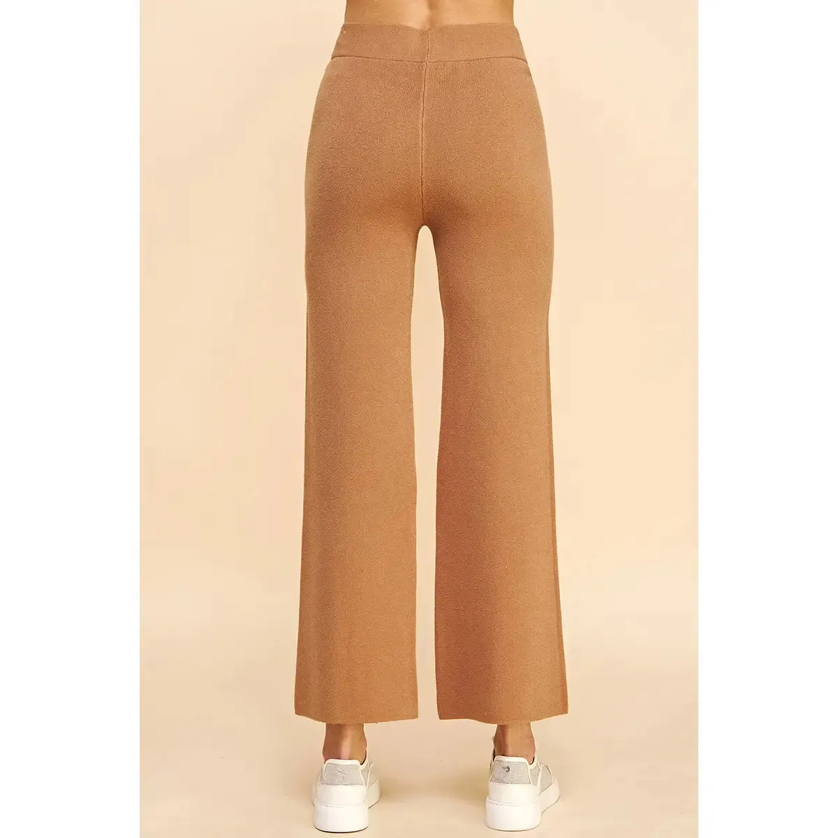 Almost Forever Straight Leg Sweater Pants - Camel