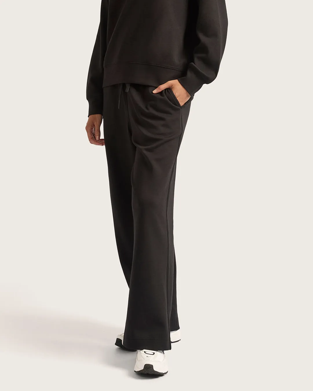 Bamboo CloudKnit Women's Straight Leg Sweat Pants - Black
