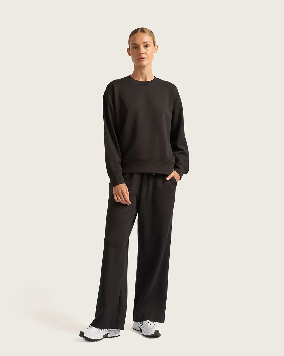 Bamboo CloudKnit Women's Straight Leg Sweat Pants - Black