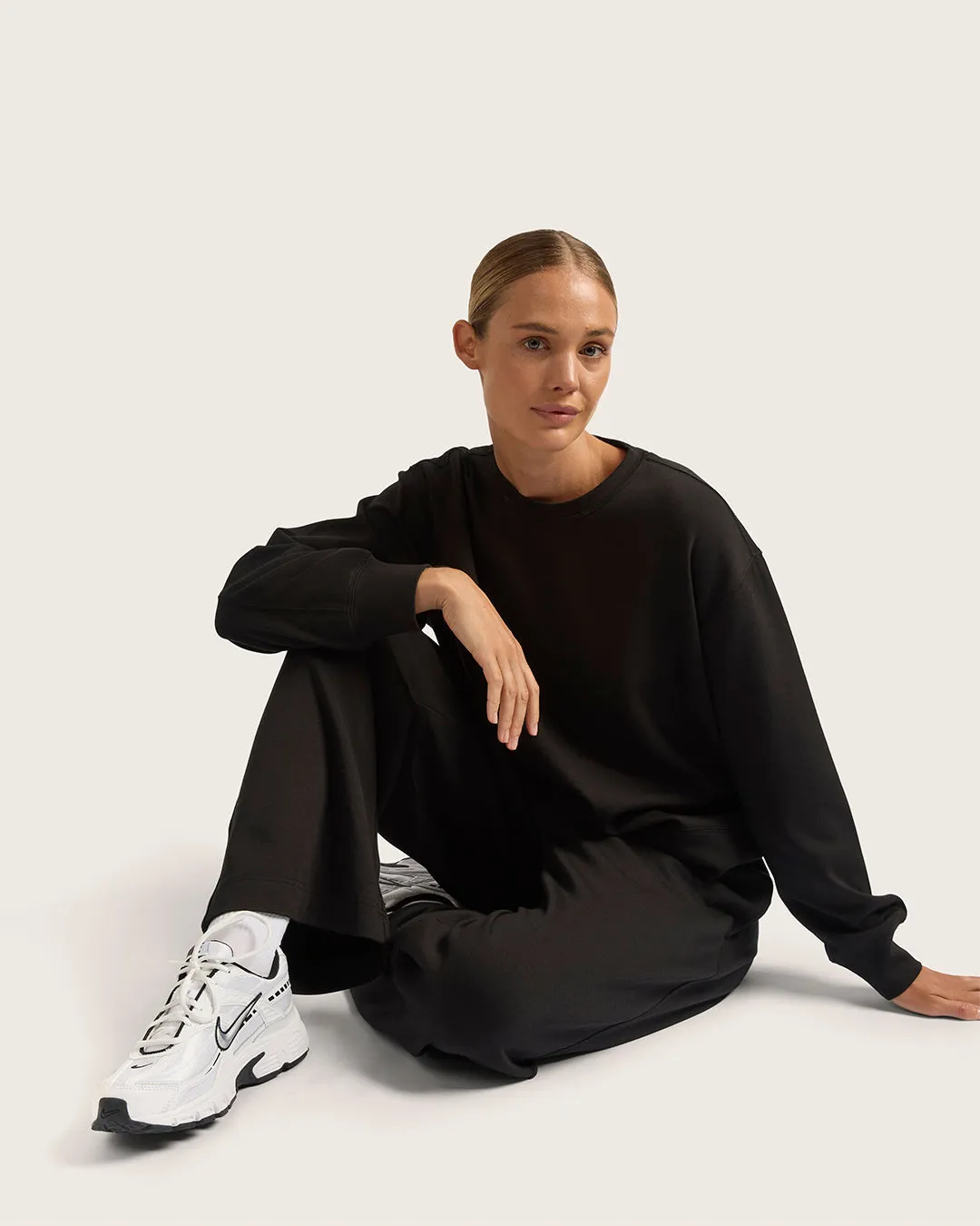 Bamboo CloudKnit Women's Straight Leg Sweat Pants - Black