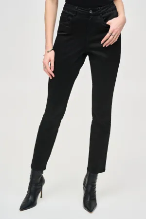 Black Classic Slim Foiled Print Denim Pants