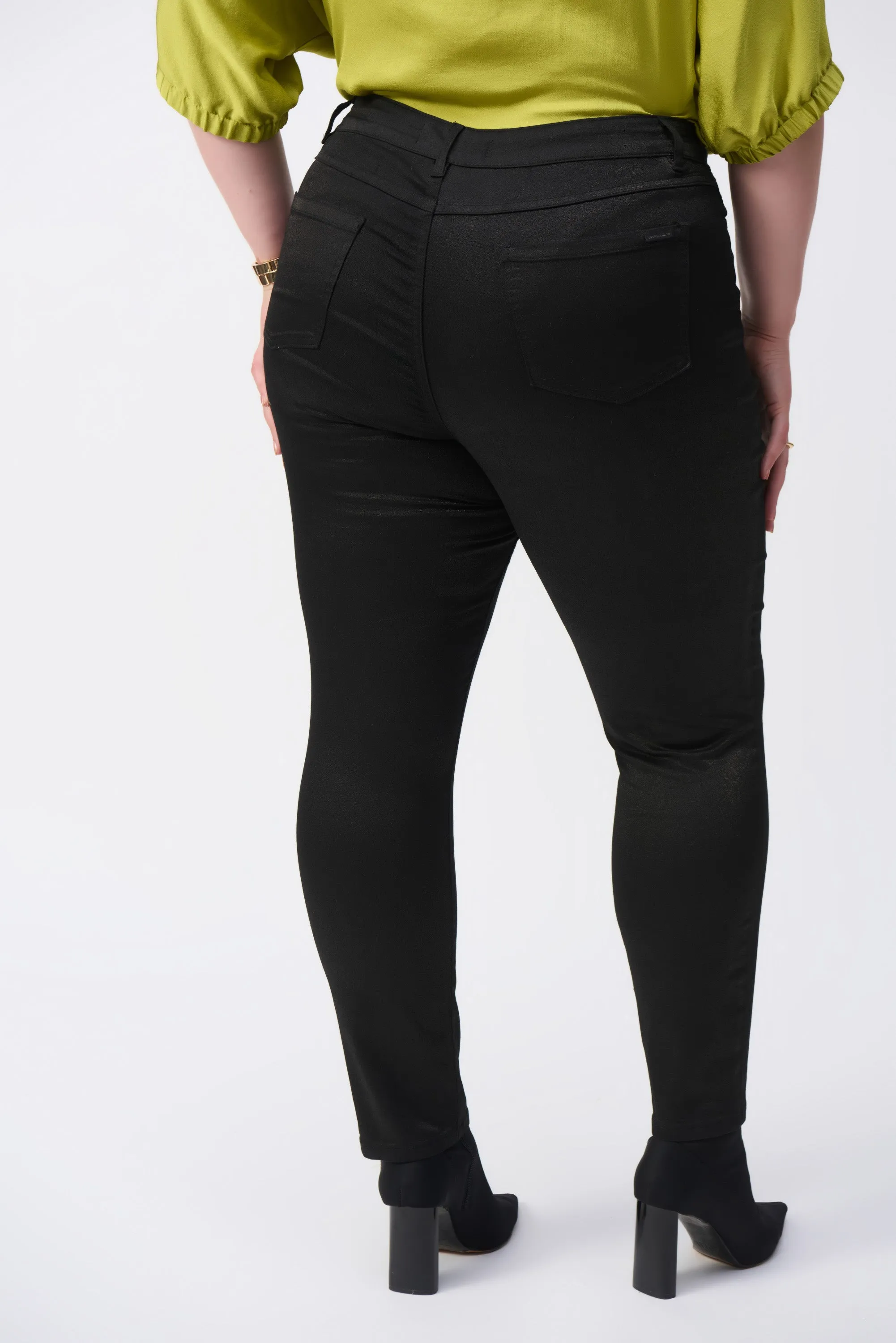 Black Classic Slim Foiled Print Denim Pants