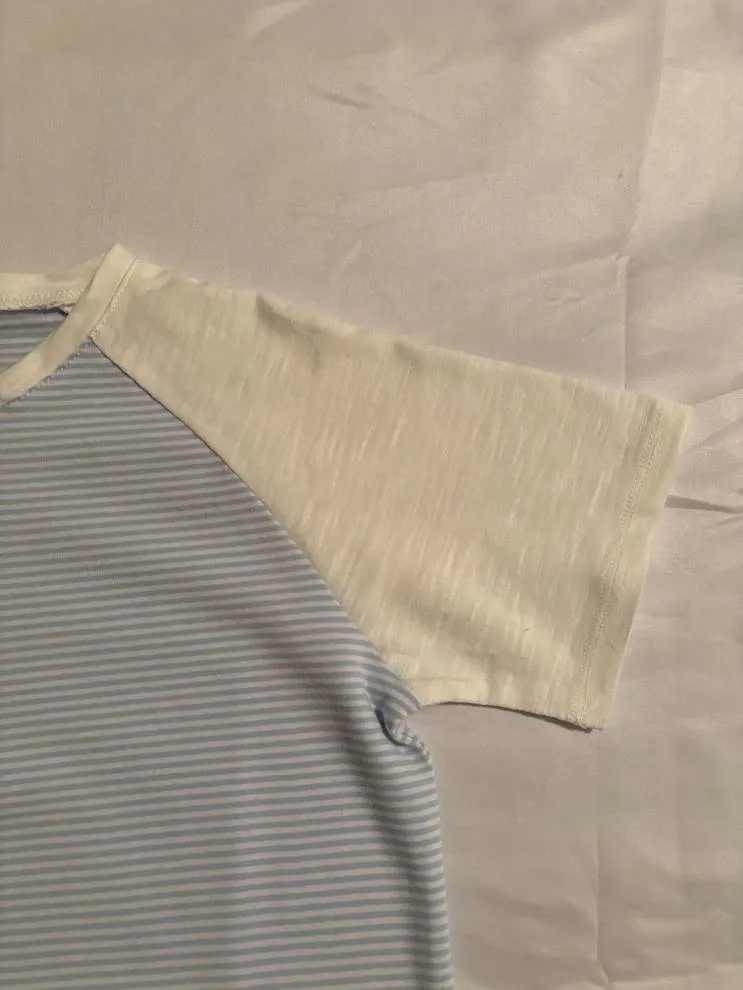 Blue and White Stripe Henley