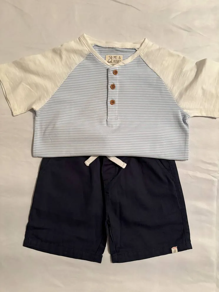 Blue and White Stripe Henley