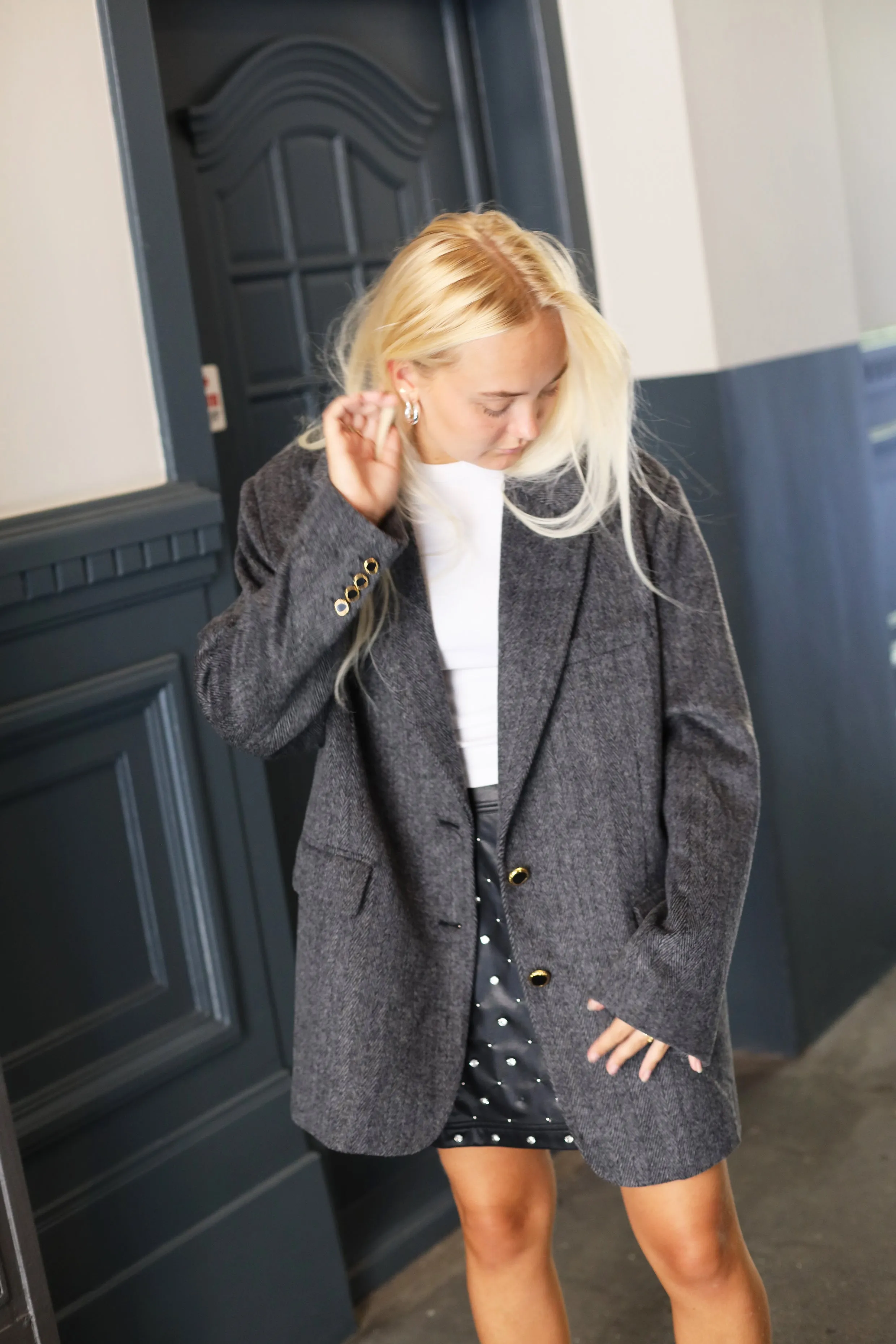 Bosscras Blazer - Grey Herringbone