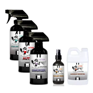 Buy 3 Get Sample Bundle FREE - 1 Tranquility (16 oz), 1 Auto Midnight Odor Eliminator (16 oz), 1 Smoke Bamboo Teak Odor Eliminator (16 oz), 1 Citrus Orange (4 oz),   1 Unscented Mini Laundry Booster