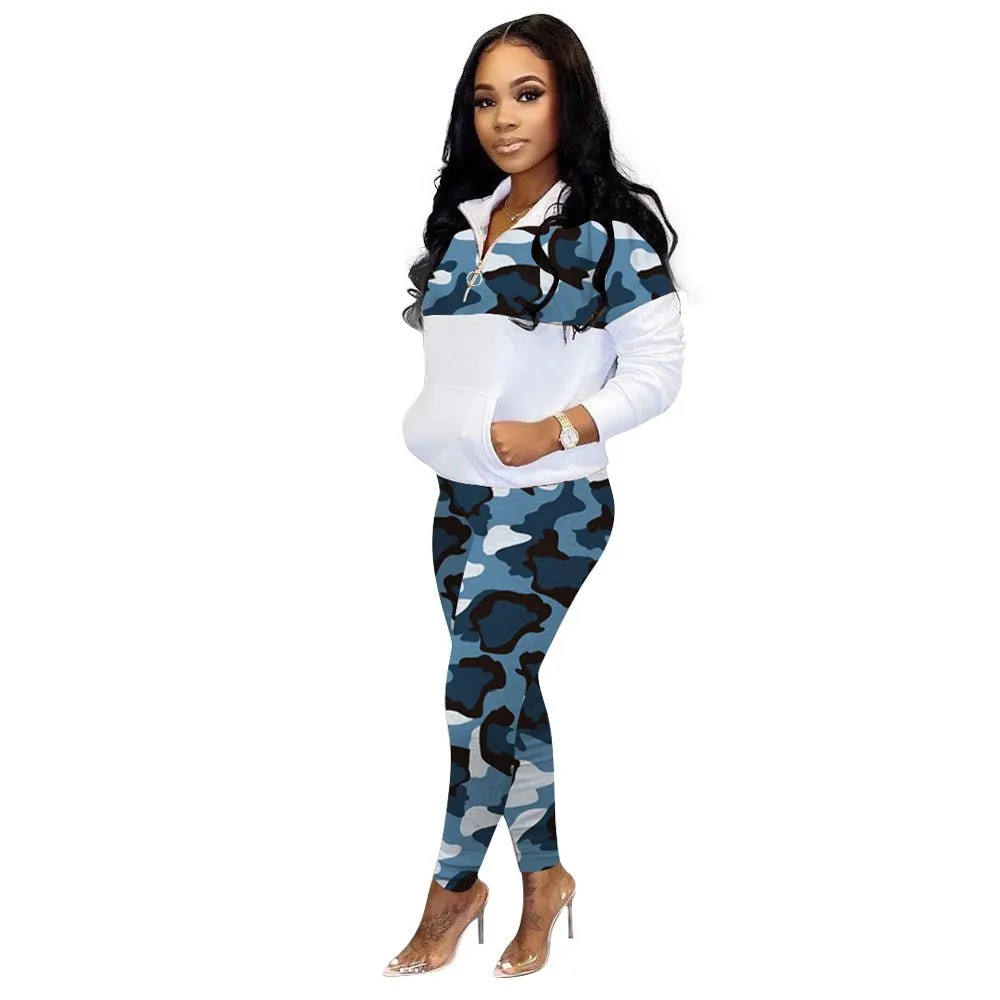 Camouflage fashion casual suit
