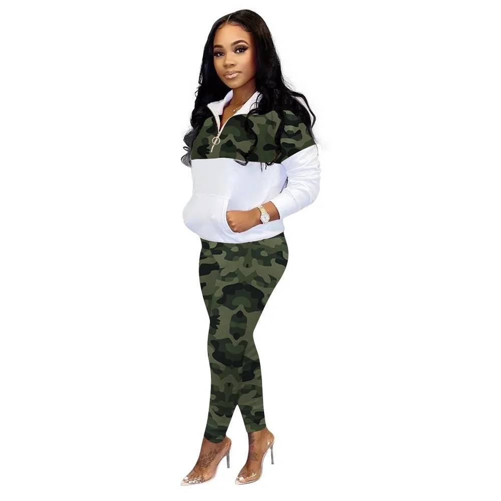 Camouflage fashion casual suit