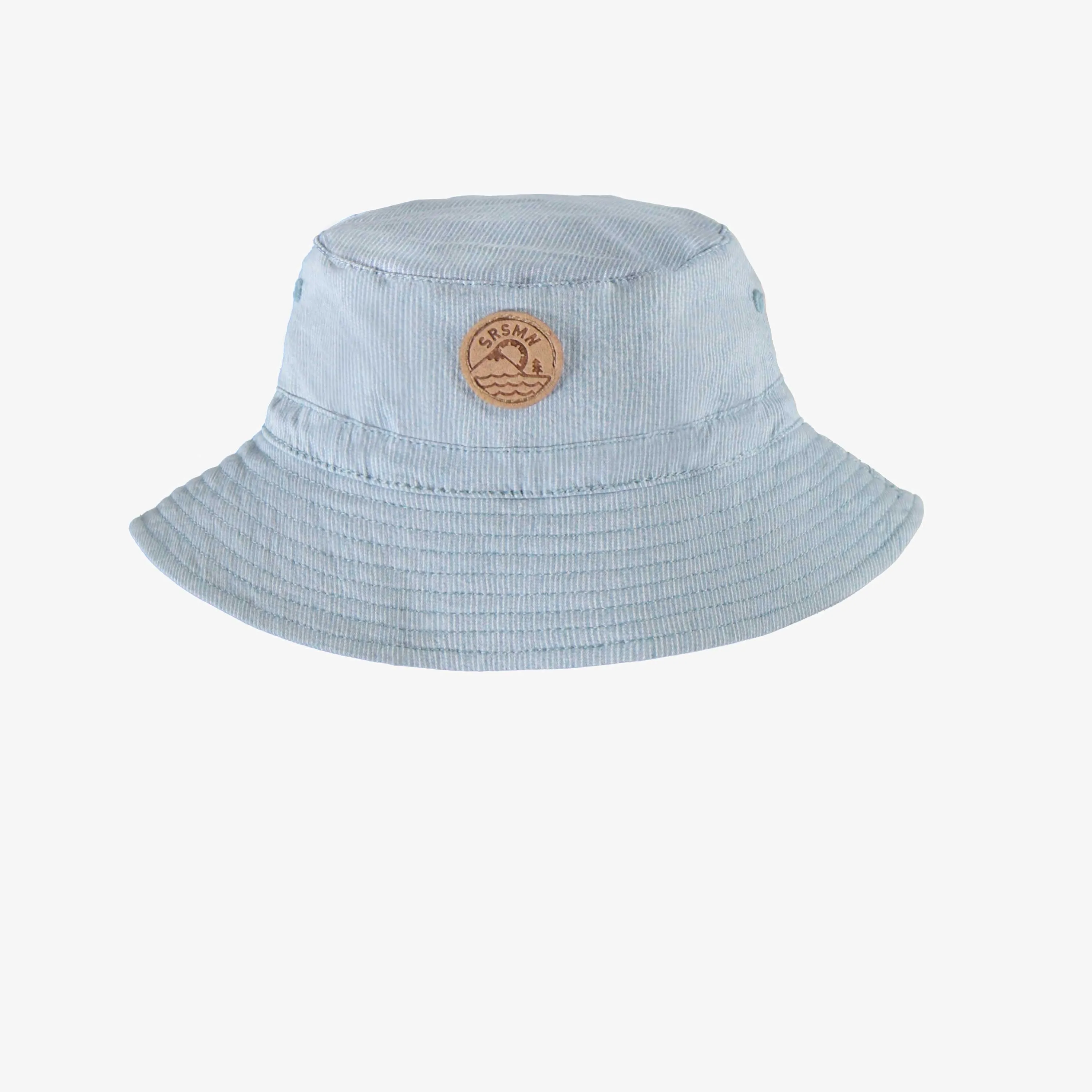 Chapeau de soleil bleu et crème avec rayures, bébé || Blue bucket hat with stripes, baby