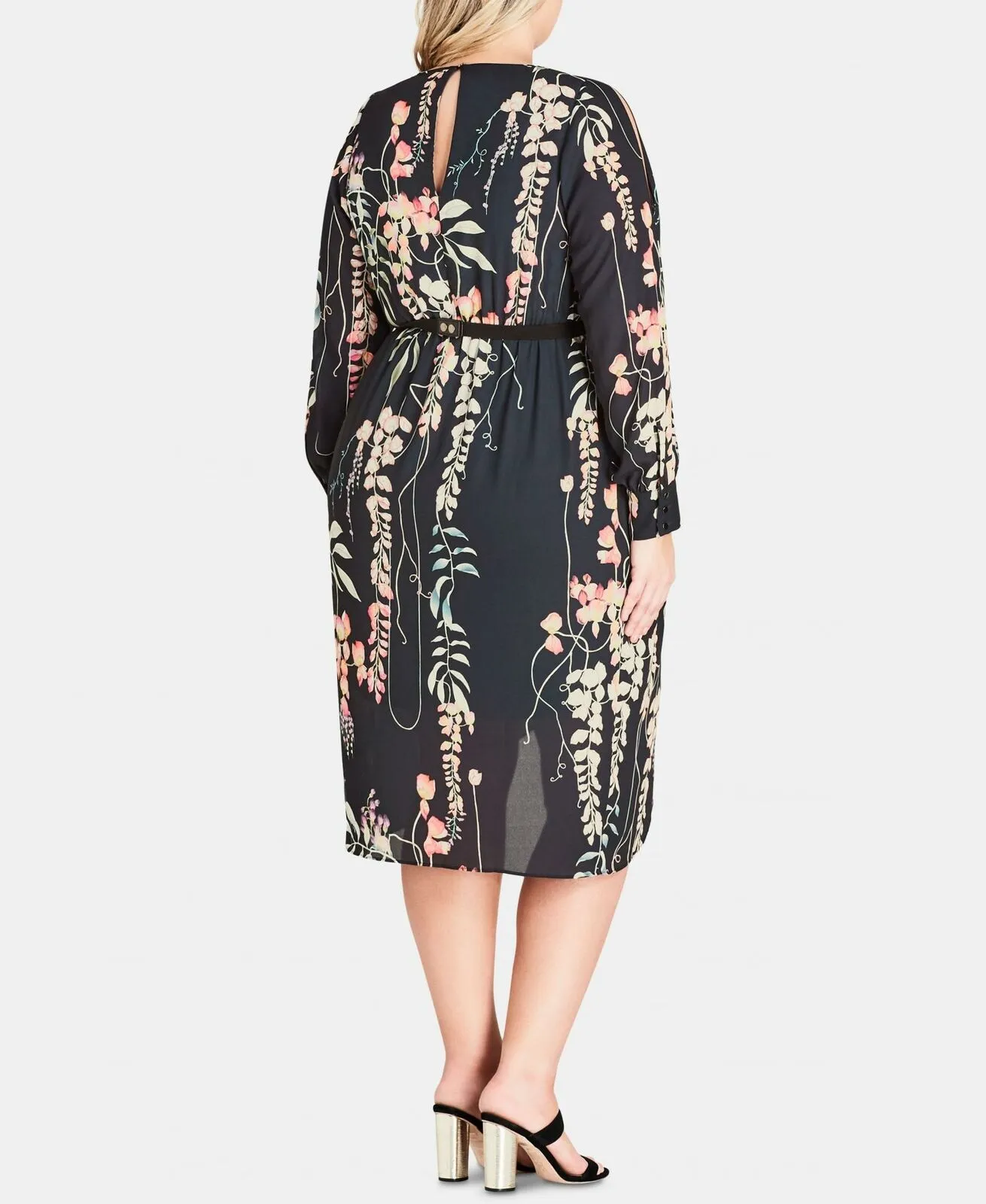 City Chic Women's Trendy Plus Size Floral Vine Dress Navy XXL (24W)