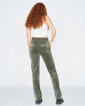 Classic Velour Del Ray Pant Dark Moss