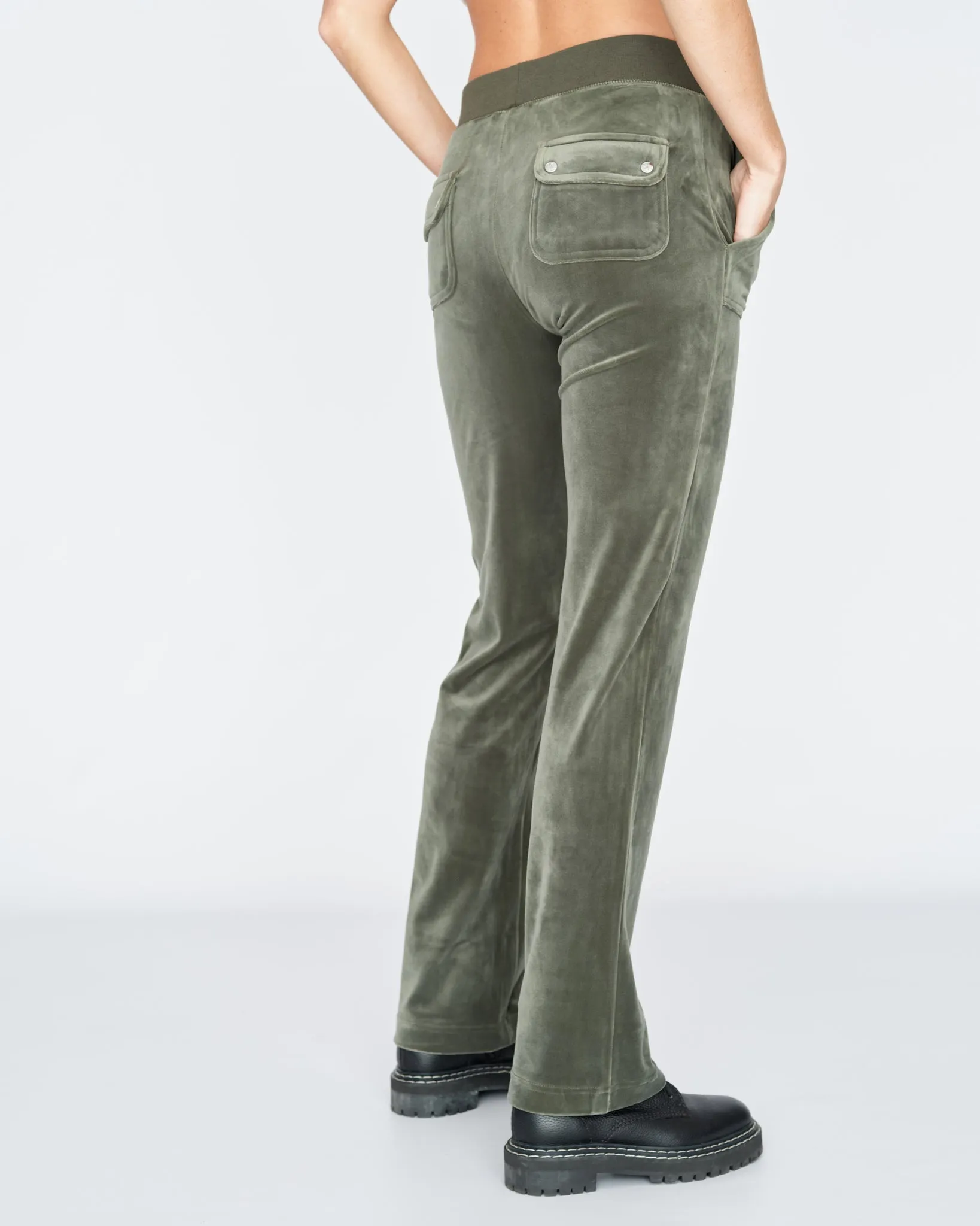 Classic Velour Del Ray Pant Dark Moss