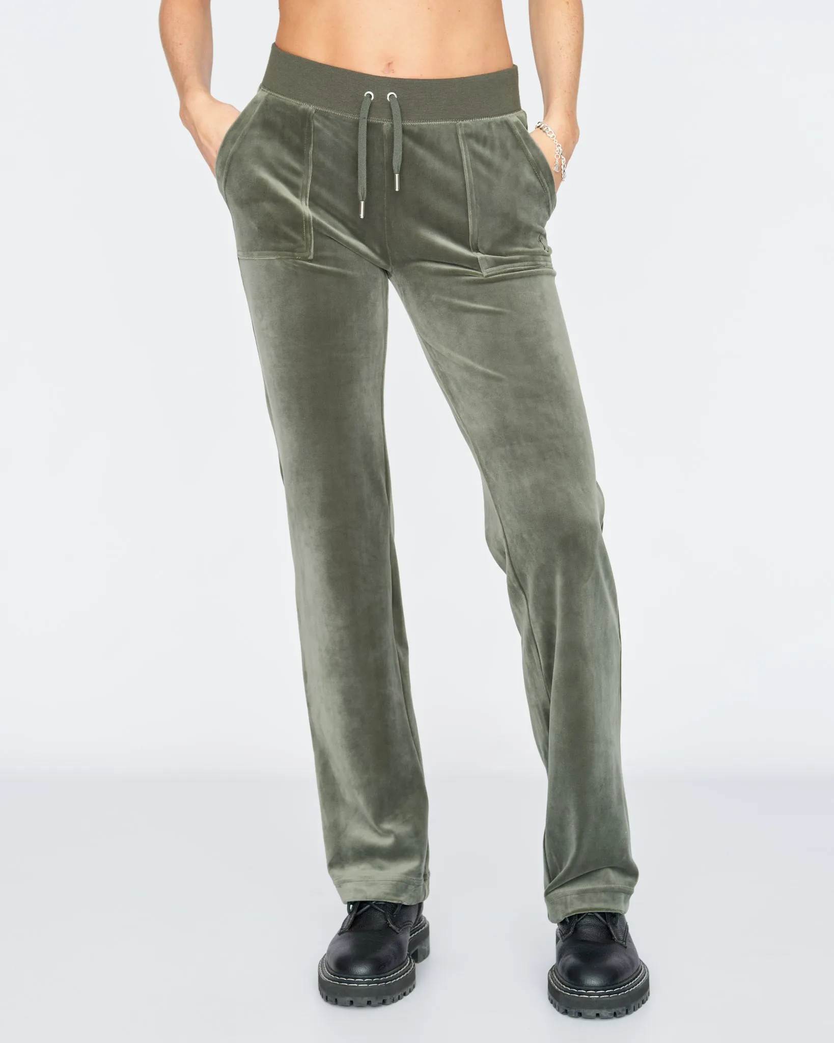 Classic Velour Del Ray Pant Dark Moss