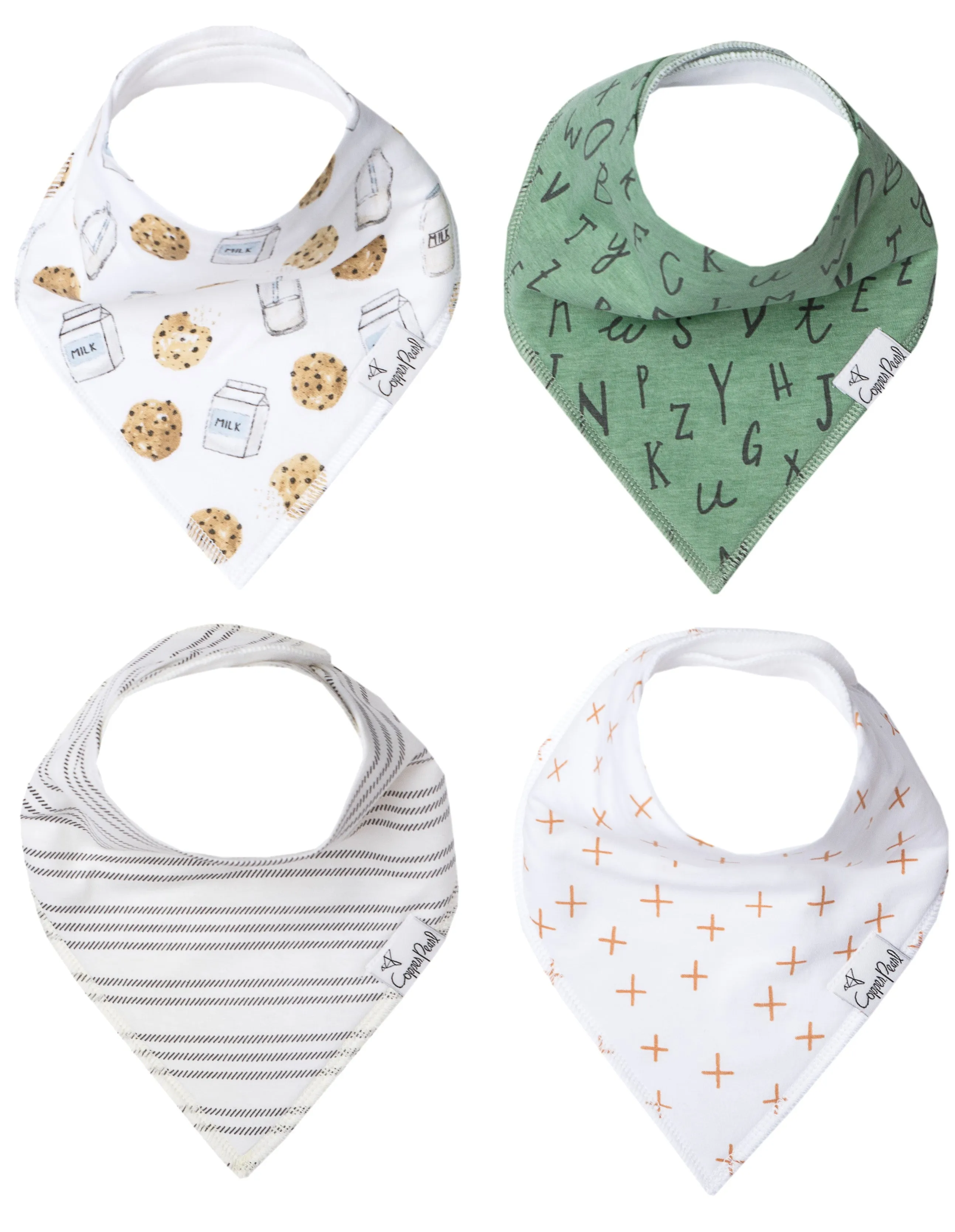 Copper Pearl Chip Bandanna Bib Set