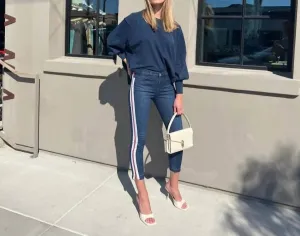 Crop Denim Pant In Blue