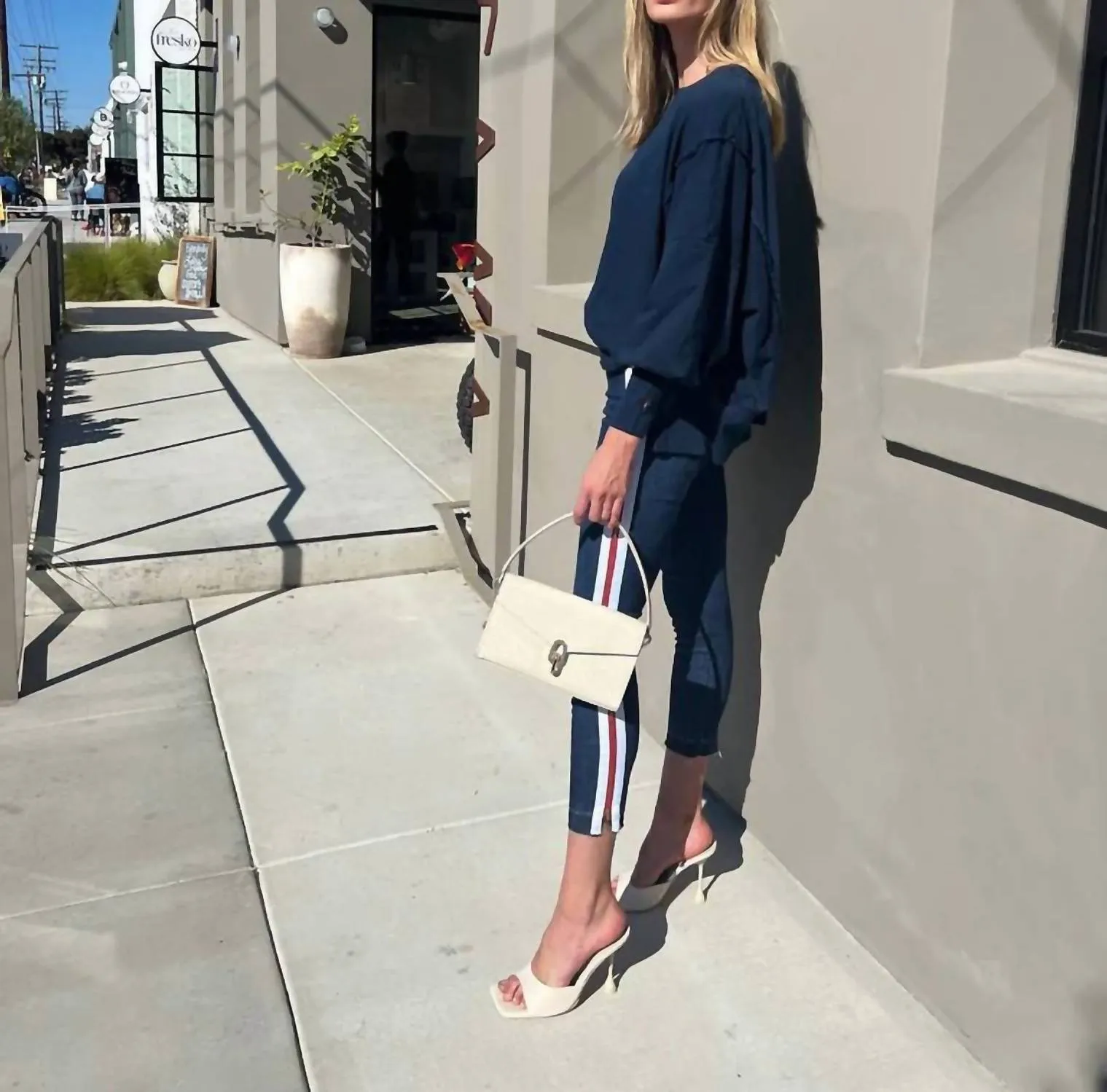Crop Denim Pant In Blue