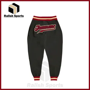 Custom Black Maroon-Crem Sports Pants