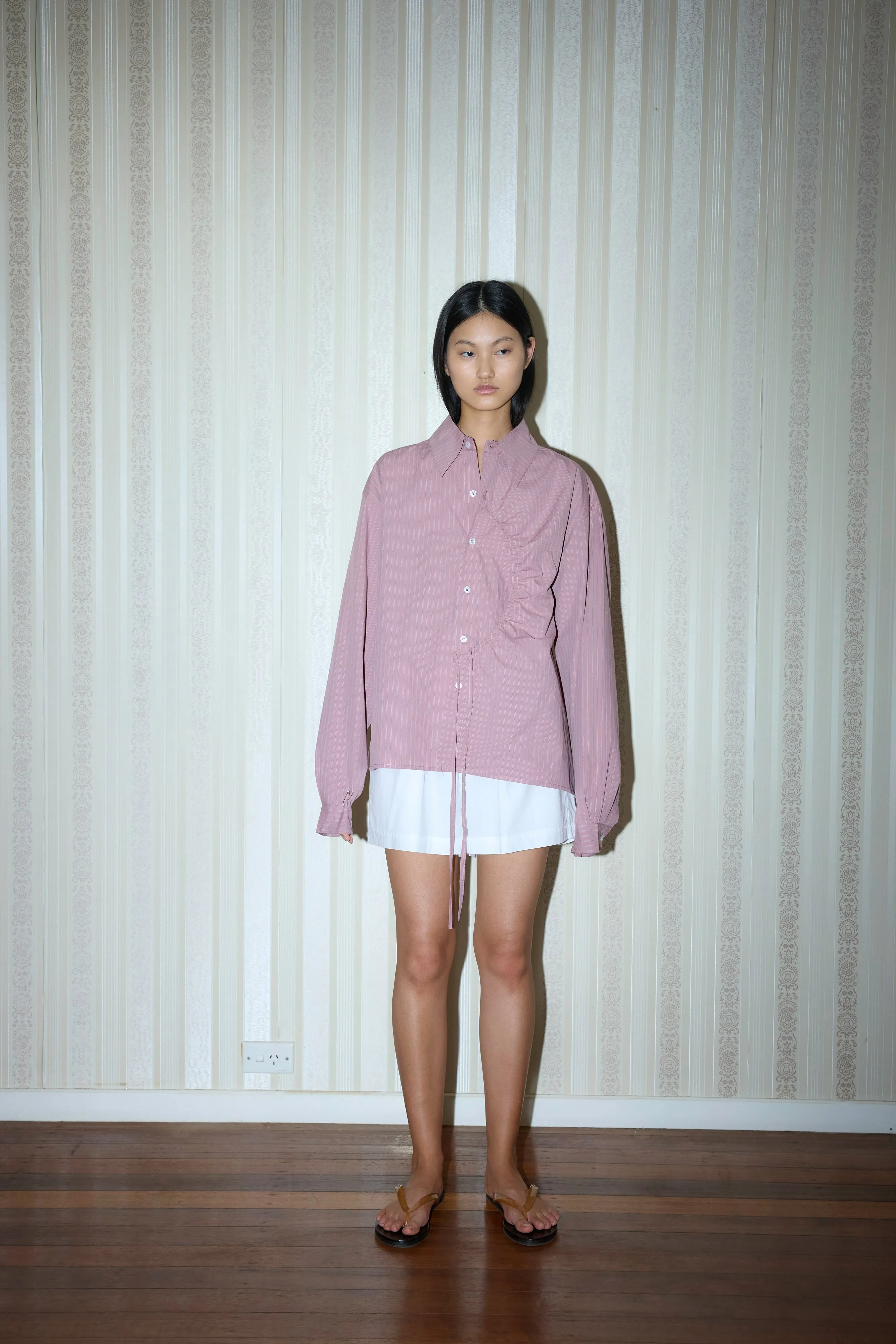 Deiji Studios | Arch Tie Shirt in Salt Stripe