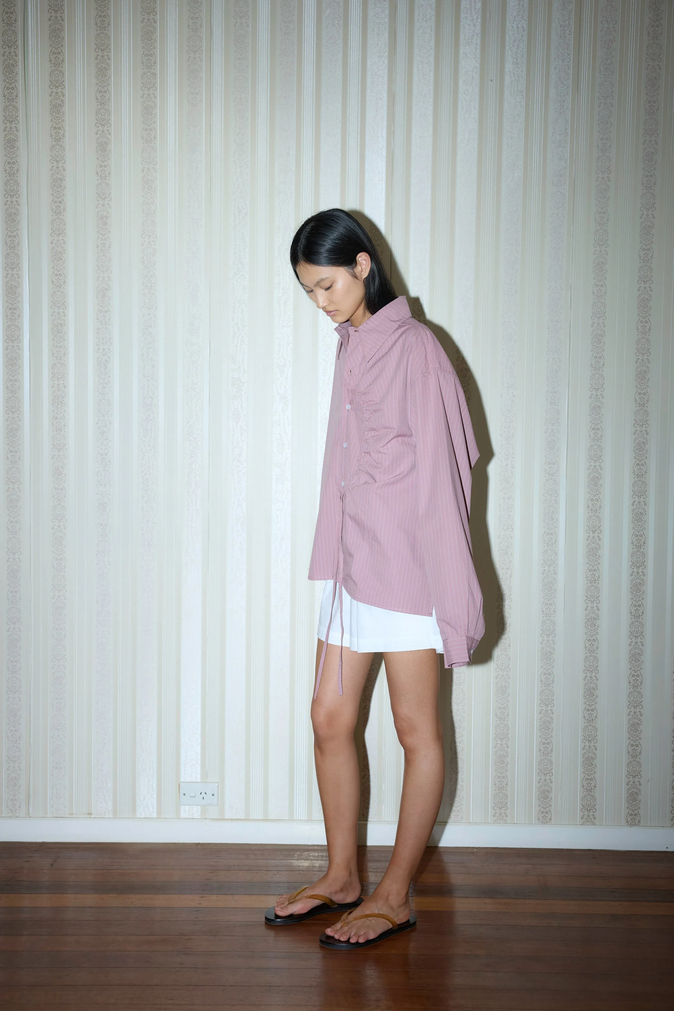 Deiji Studios | Arch Tie Shirt in Salt Stripe