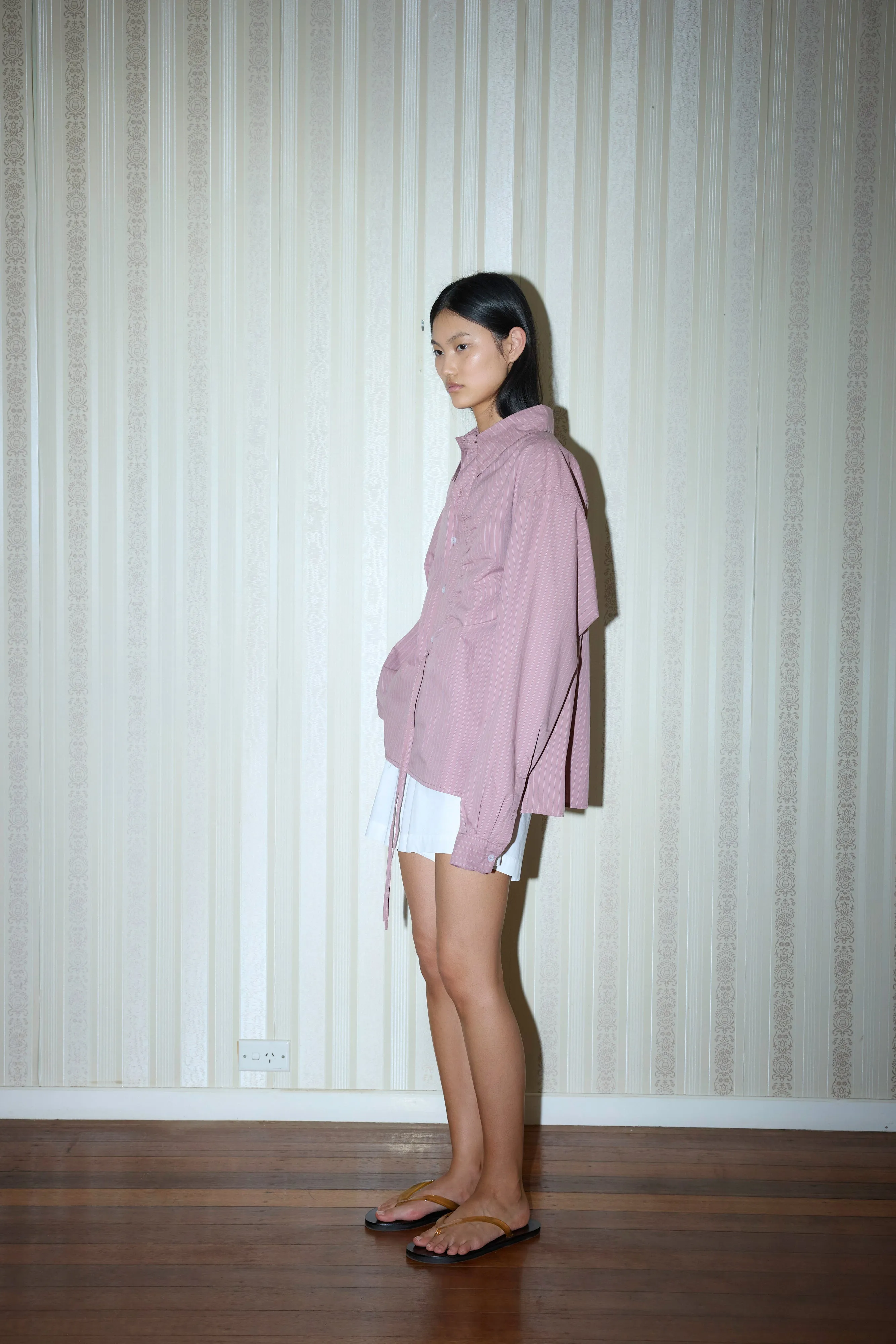 Deiji Studios | Arch Tie Shirt in Salt Stripe