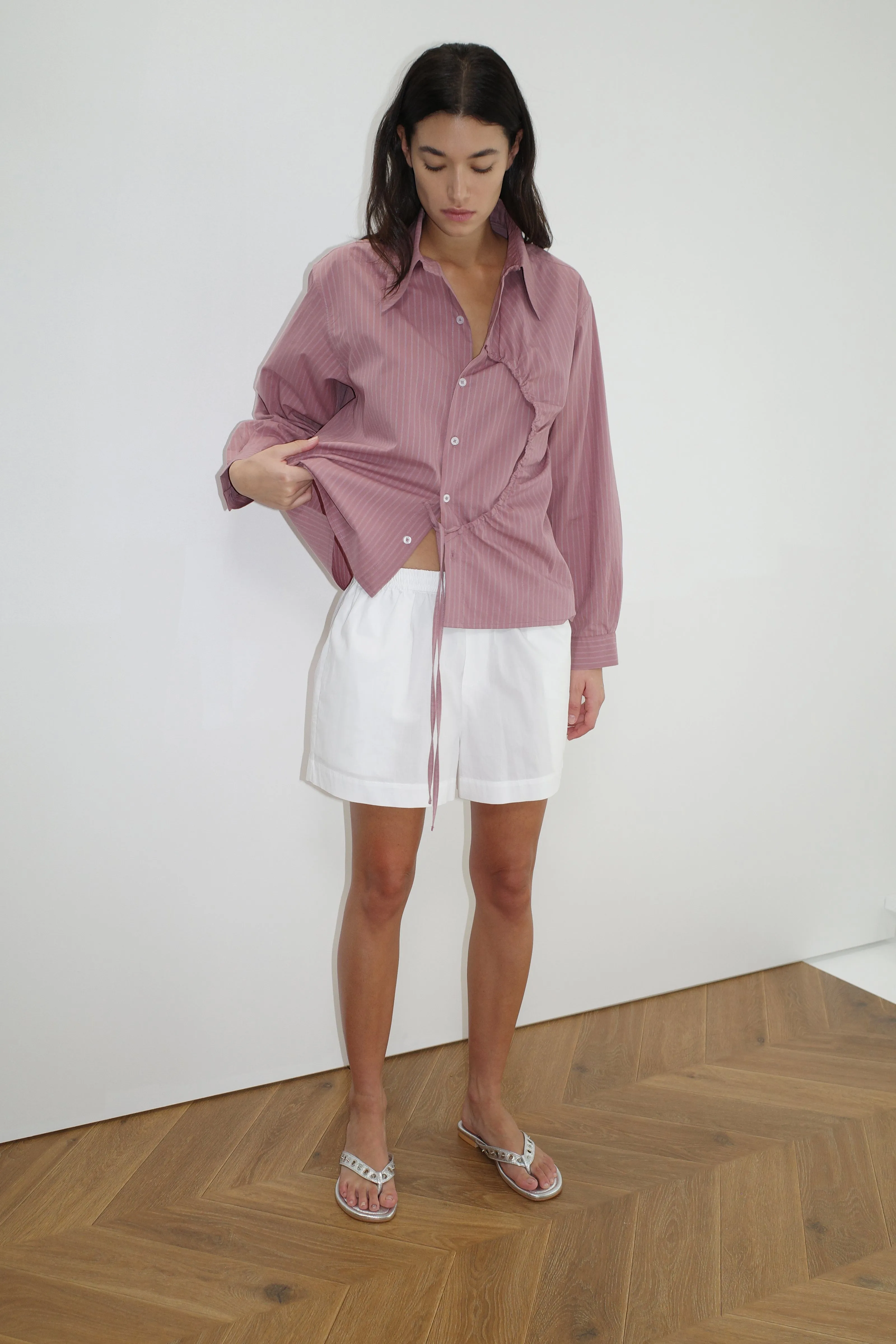 Deiji Studios | Arch Tie Shirt in Salt Stripe