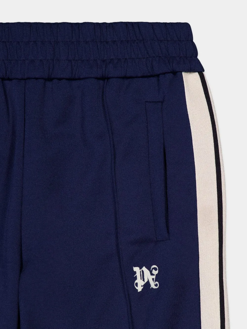 Embroidered-Monogram Track Pants