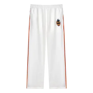 Ghost Rider Halloween Casual Trousers With Elastic Waistband Skull Orange Side Design