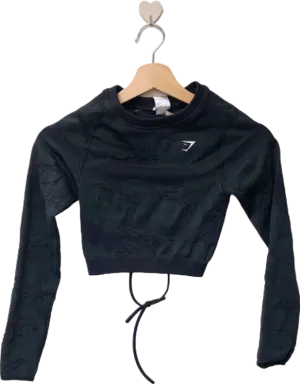 Gymshark Black Long Sleeve Crop Top XS