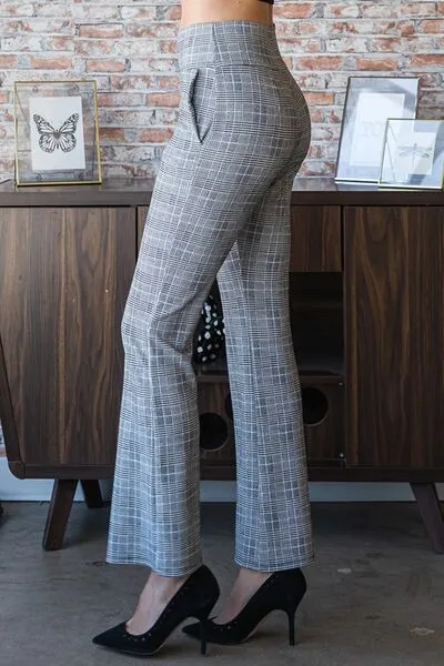 Hazel Blues® | Heimish Plaid Flare Pants with Wide Waist Band