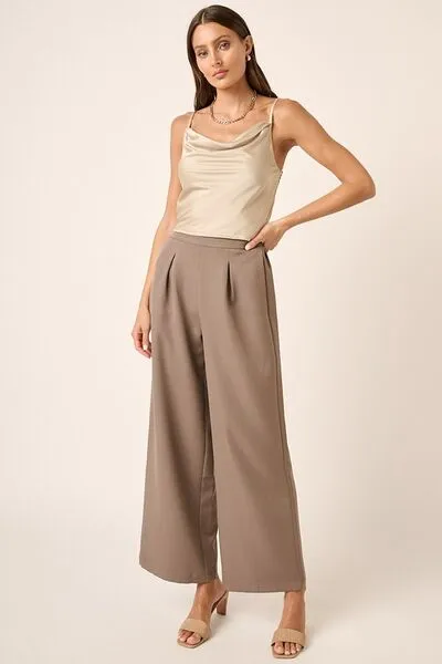 Hazel Blues® |  Mittoshop Inverted Pleat Detail Wide Leg Pants