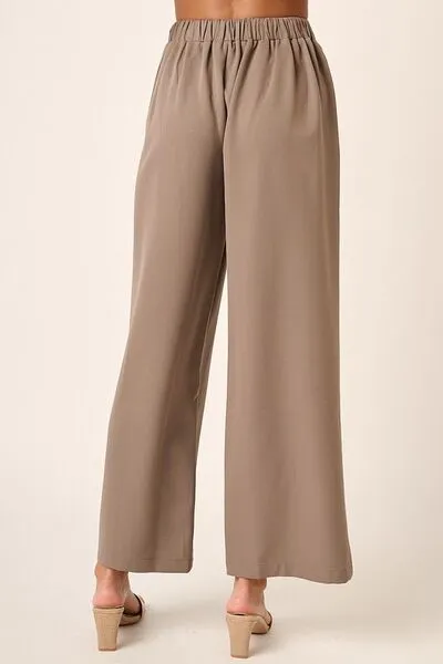 Hazel Blues® |  Mittoshop Inverted Pleat Detail Wide Leg Pants