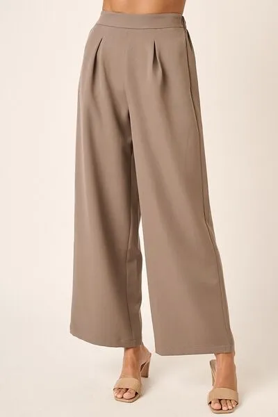 Hazel Blues® |  Mittoshop Inverted Pleat Detail Wide Leg Pants