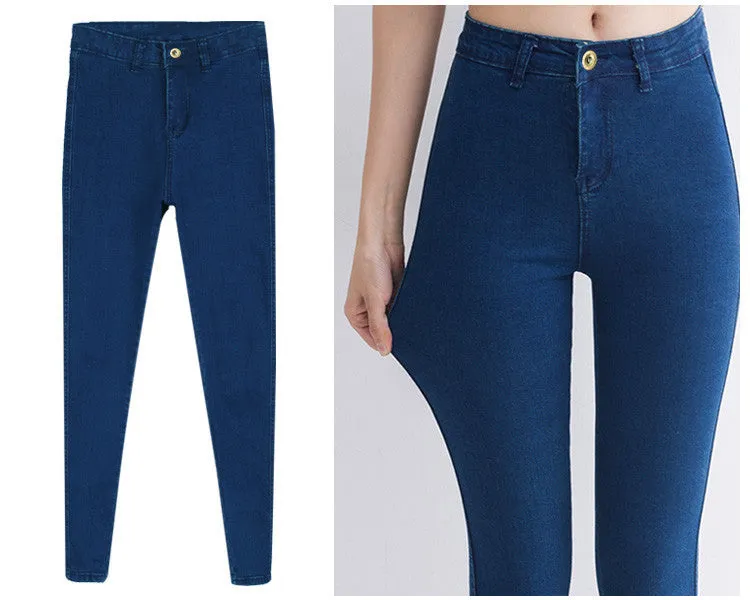 high Elastic Slim Denim Pencil Jeans Long Women Jeans 7 Sizes Pencil Pants Trousers Skinny high waist jeans Woman