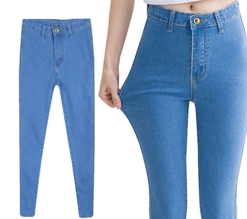 high Elastic Slim Denim Pencil Jeans Long Women Jeans 7 Sizes Pencil Pants Trousers Skinny high waist jeans Woman