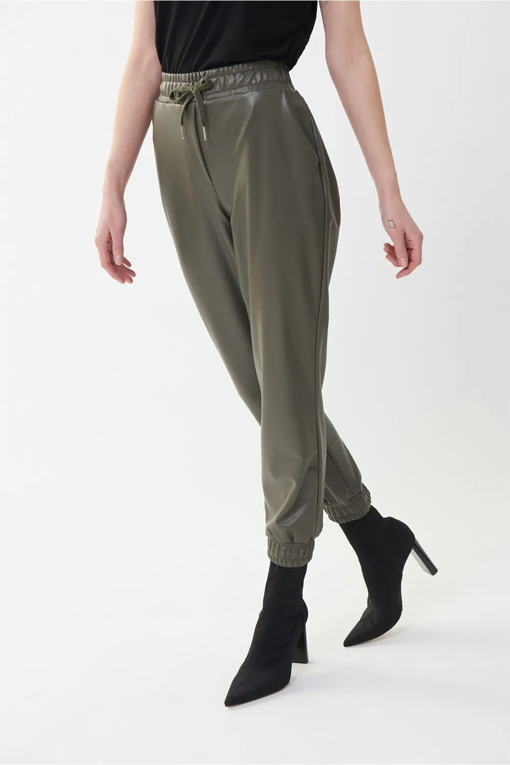 Joseph Ribkoff Faux Leather Jogger Jr223166
