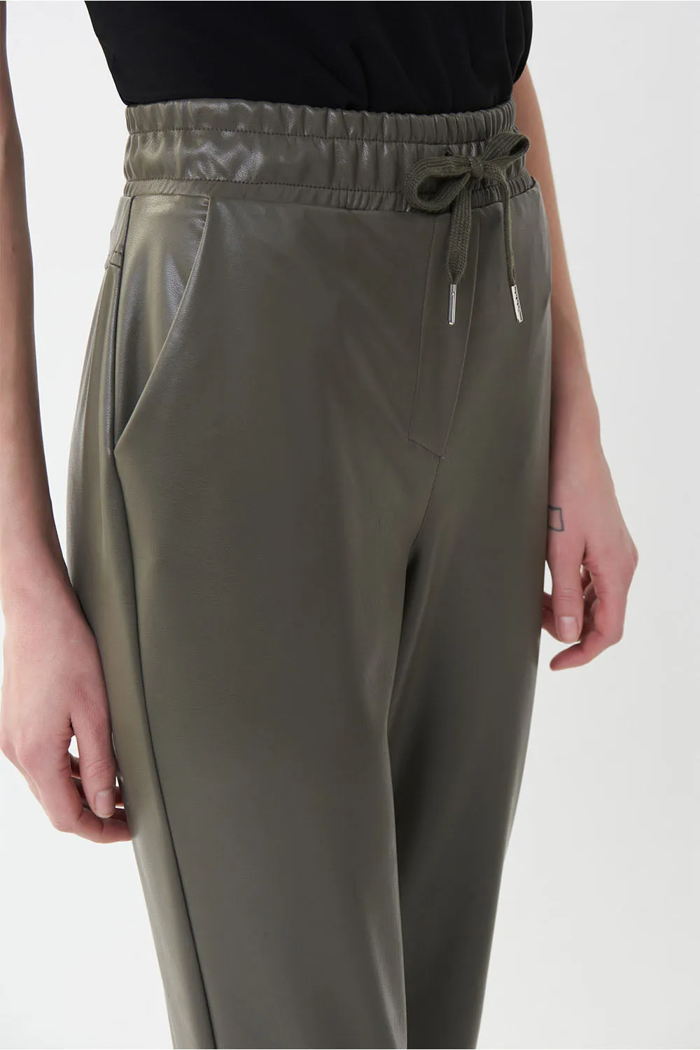 Joseph Ribkoff Faux Leather Jogger Jr223166