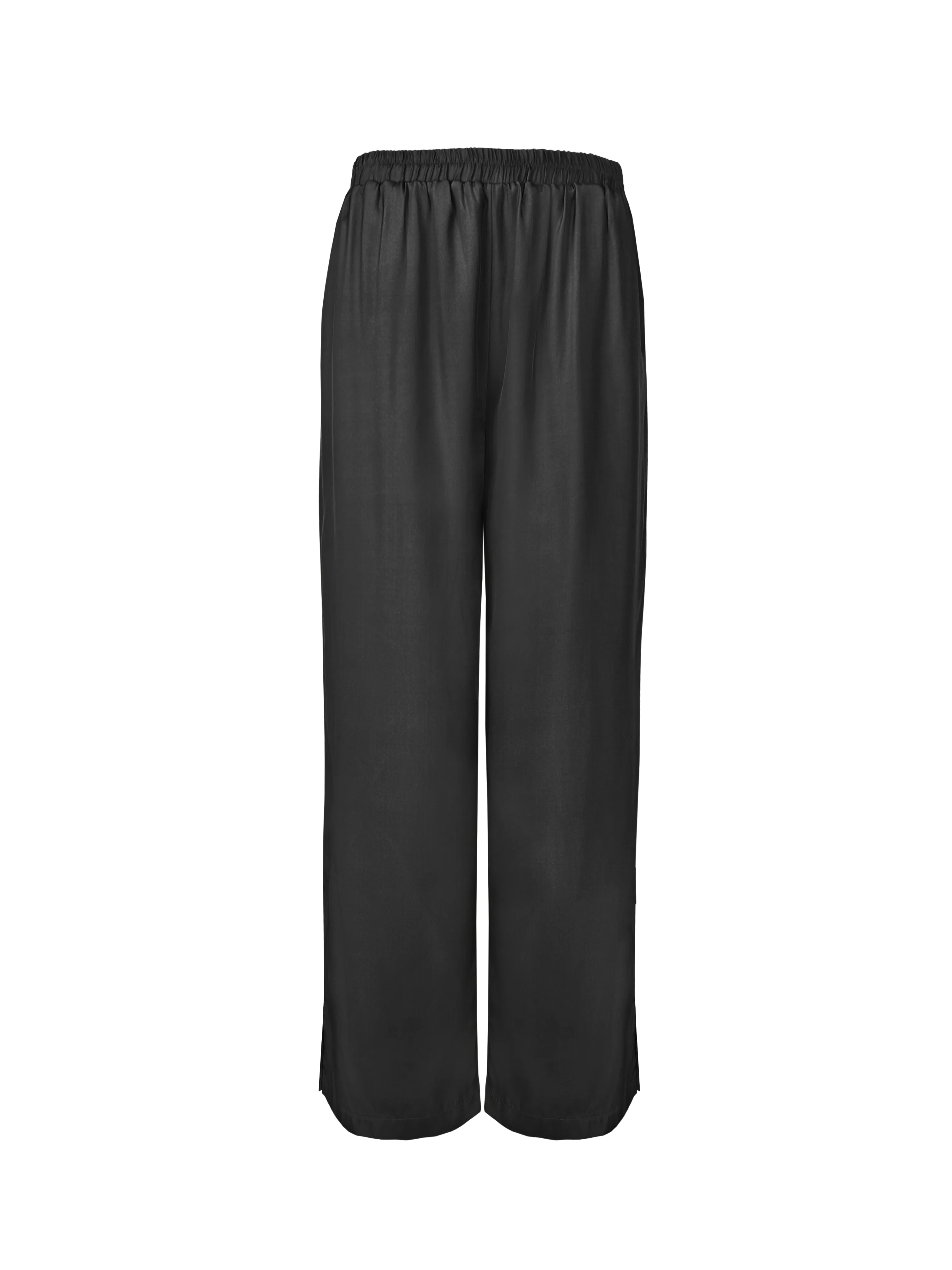 Matte Silk Wide Leg Pant - Black