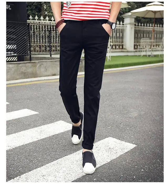 mens pants khaki fashion men's pants casual cotton man pants supply fit straight trouserss black and khaki