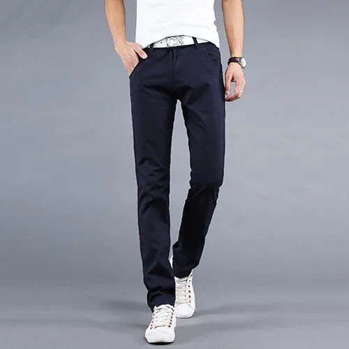 mens pants khaki fashion men's pants casual cotton man pants supply fit straight trouserss black and khaki