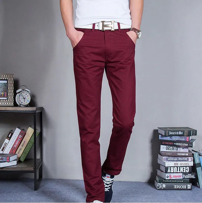 mens pants khaki fashion men's pants casual cotton man pants supply fit straight trouserss black and khaki