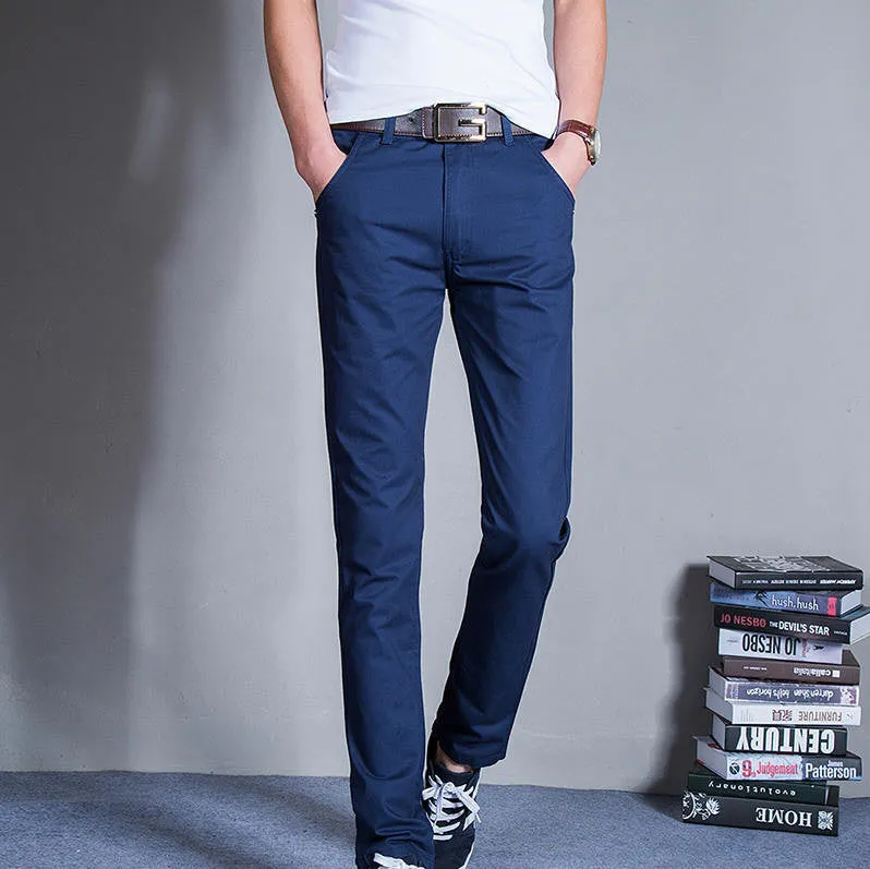 mens pants khaki fashion men's pants casual cotton man pants supply fit straight trouserss black and khaki