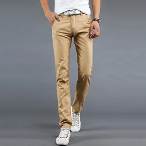 mens pants khaki fashion men's pants casual cotton man pants supply fit straight trouserss black and khaki