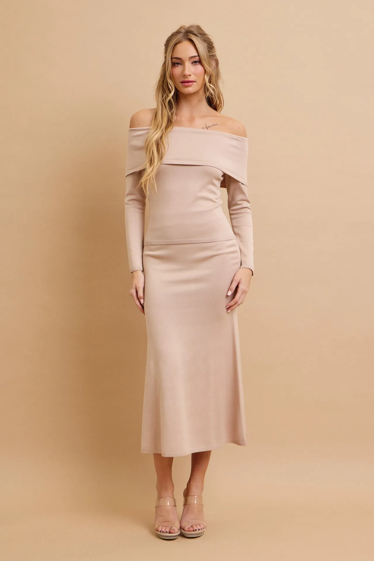 Off Shoulder Siren Top and Mermaid Midi Skirt Set