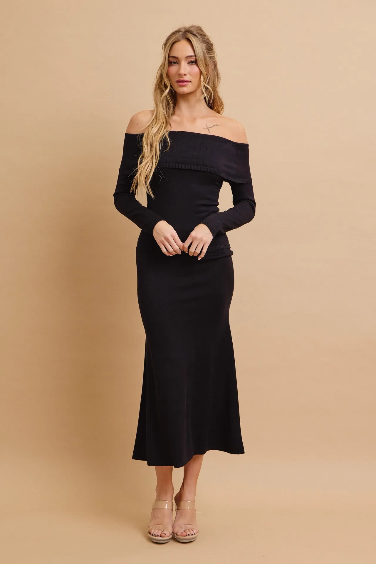 Off Shoulder Siren Top and Mermaid Midi Skirt Set