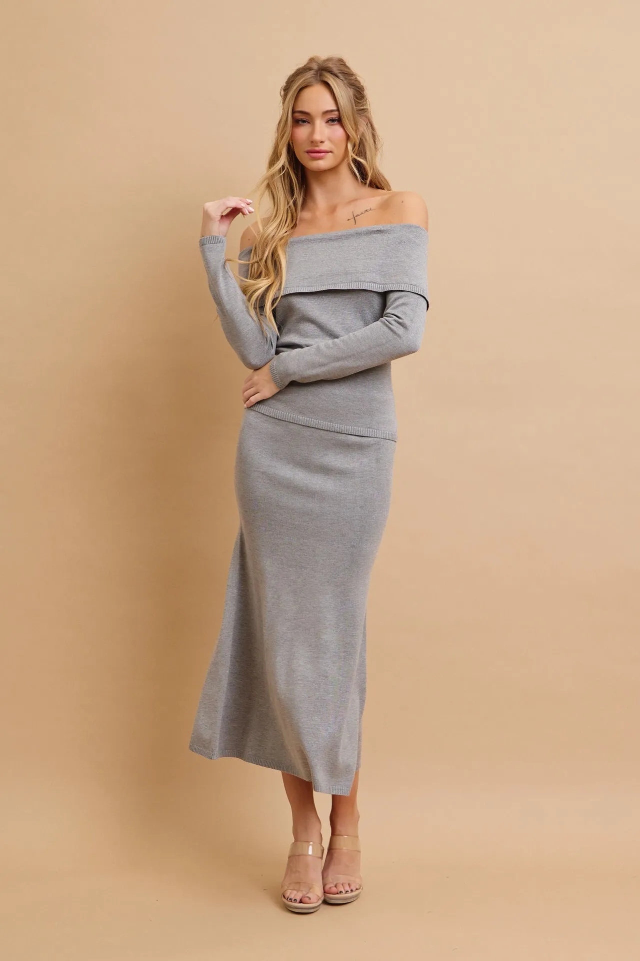 Off Shoulder Siren Top and Mermaid Midi Skirt Set