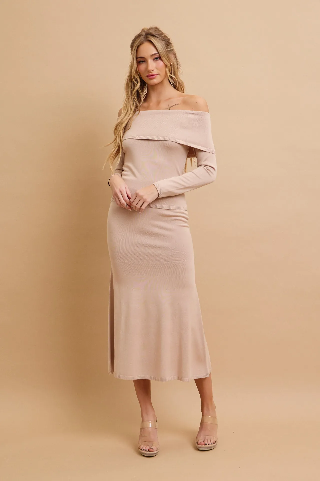 Off Shoulder Siren Top and Mermaid Midi Skirt Set