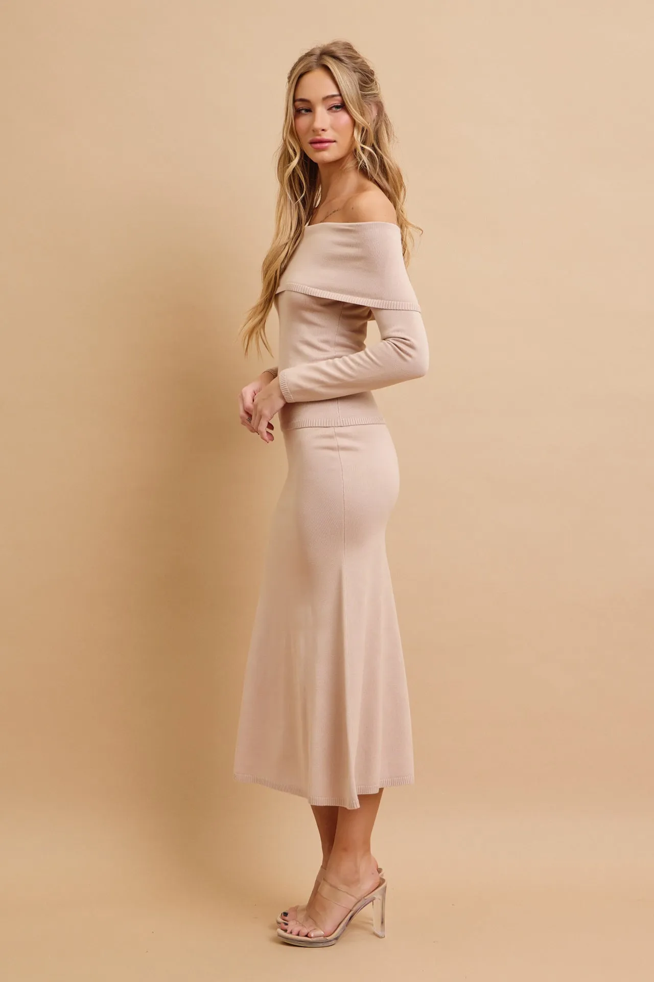 Off Shoulder Siren Top and Mermaid Midi Skirt Set