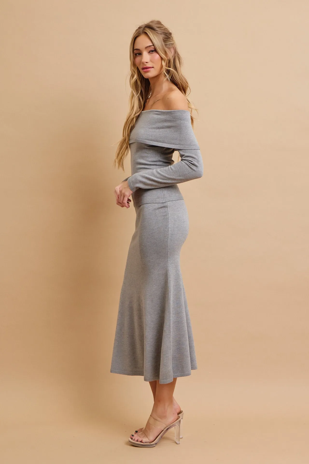 Off Shoulder Siren Top and Mermaid Midi Skirt Set
